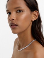 Set De Collar Y Pendientes Con Circonitas plateado