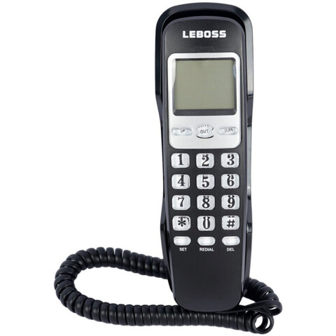 Telefono Fijo Pantalla Mesa Pared Cableado Captor Leboss Ax® Variante Color Negro
