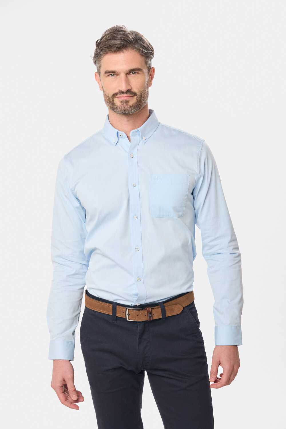 CAMISA LISA SPORT Celeste Claro