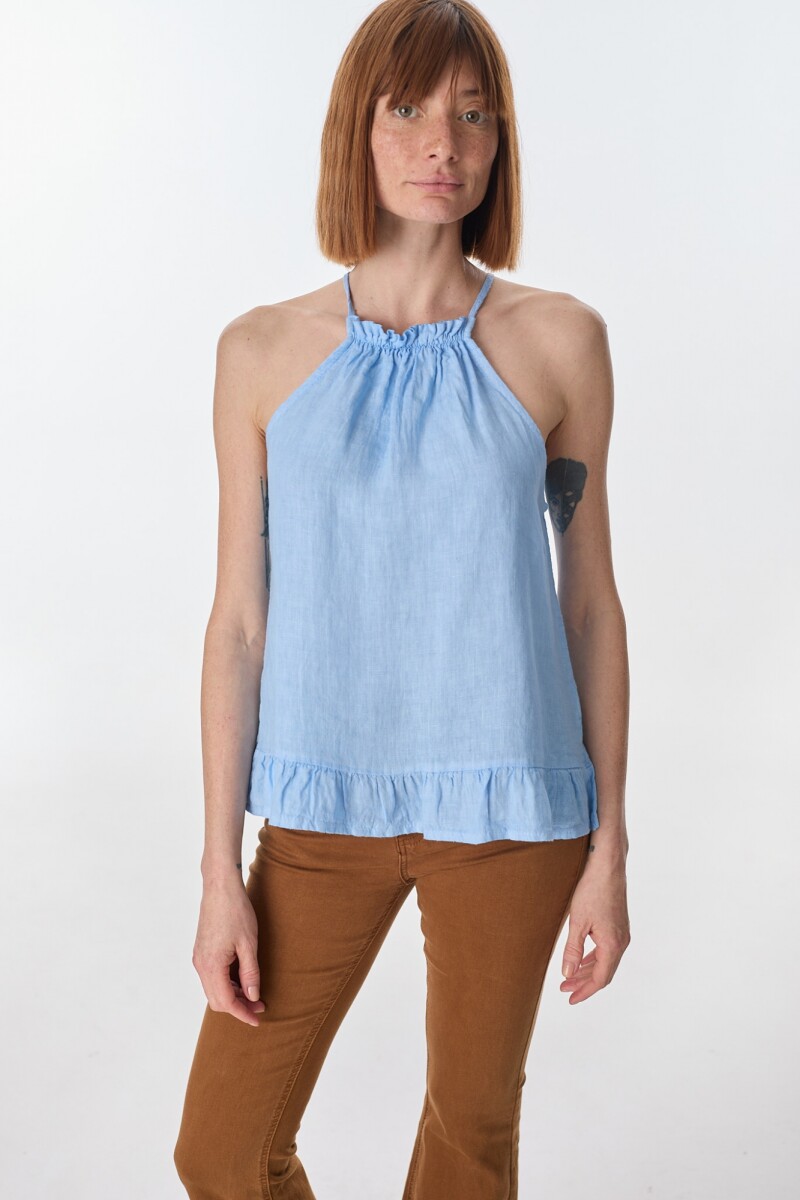 Musculosa Halter Celeste