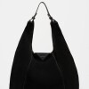 Bolso The Shopping En Cuero Gamuza Negro