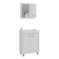 MUEBLE DE BAÑO 60 CM CON MESADA Y ESPEJO - BLANCO MUEBLE DE BAÑO 60 CM CON MESADA Y ESPEJO - BLANCO