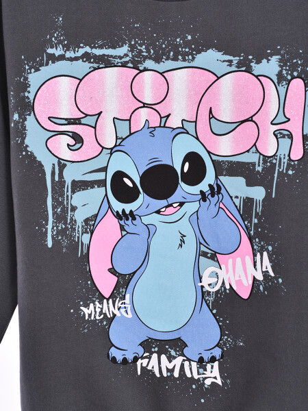 BUZO STITCH GRAFFITI GRIS