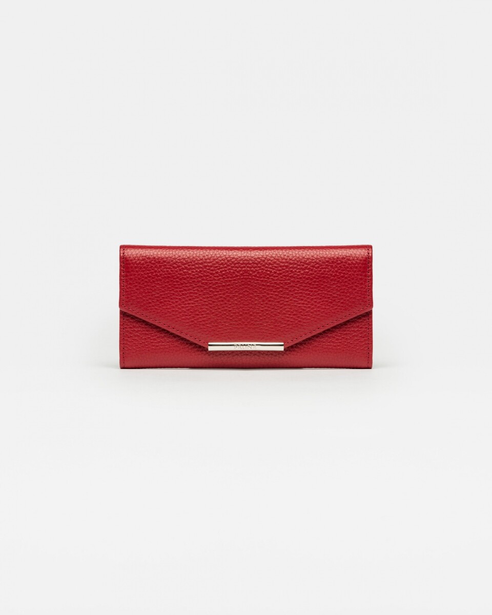 Billetera Luisa en cuero graneado - Rojo 