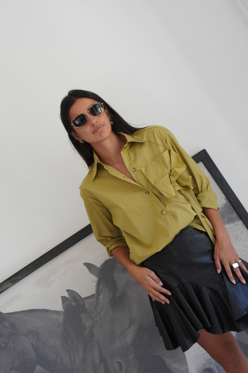 Rosette Shirt Poplin Pistacho