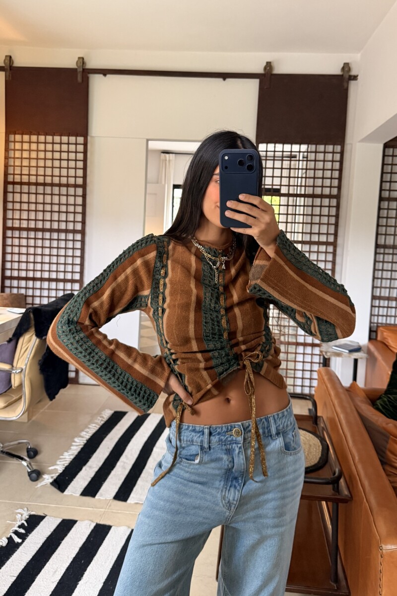 Golden Bridge Sweater Camel / Verde