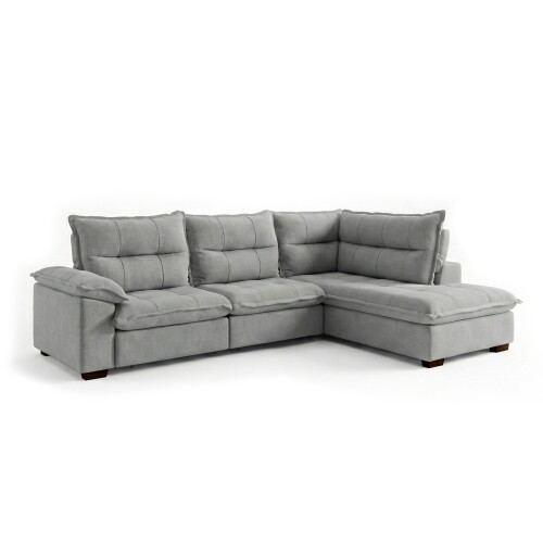 Sillón 5 Cuerpos con Chaise Retráctil y Reclinable - Cesky Gris Izquierdo