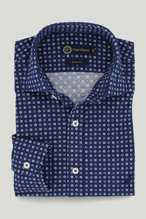 Camisa Short Collar slim fit Jersey estampado Sun