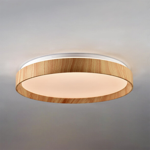 Plafón LED red. madera 32W 2 tonos Ø50cm dimerizable VK-BORE VK0008