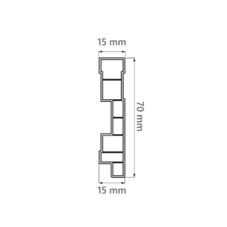 Zocalo de PVC 15mm X 70mm X 2,40 Mts Blanco Zocalo de PVC 15mm X 70mm X 2,40 Mts Blanco