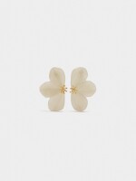 Pendientes Media Flor De Resina beige