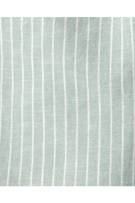 Set dos piezas de lino, pantalón y musculosa, verde, diseño a rayas Sin color