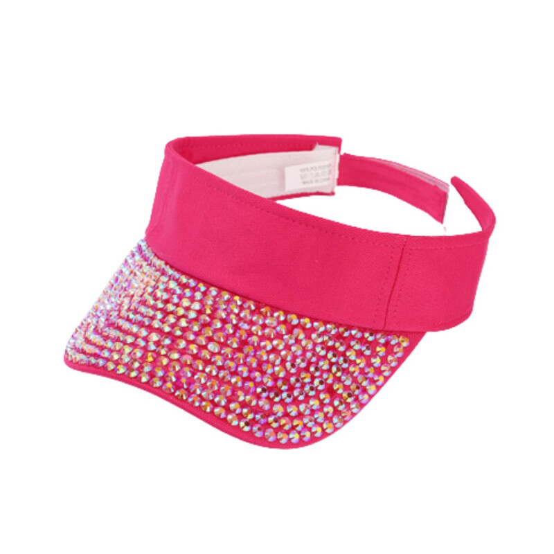 Visera Fluo con Brillos Rosa