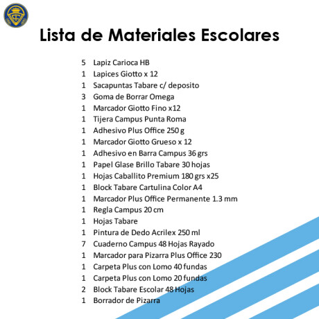 Lista de Materiales Escolares Instituto Crandon - 2º Escuela Lista de Materiales Escolares Instituto Crandon - 2º Escuela