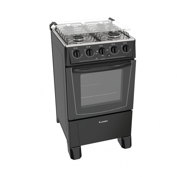 Cocina Combinada James 4 Hornallas Negra Cocina Combinada James 4 Hornallas Negra