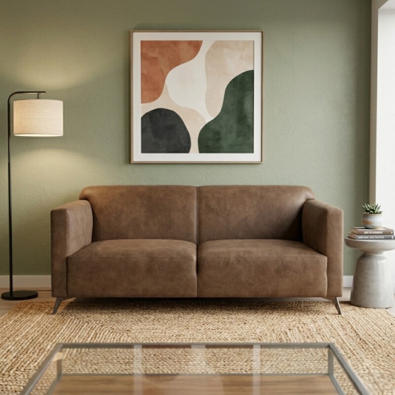 SOFA 2 PUESTOS BLOCK - 402254 MARRON OSCURO(CD) Unica
