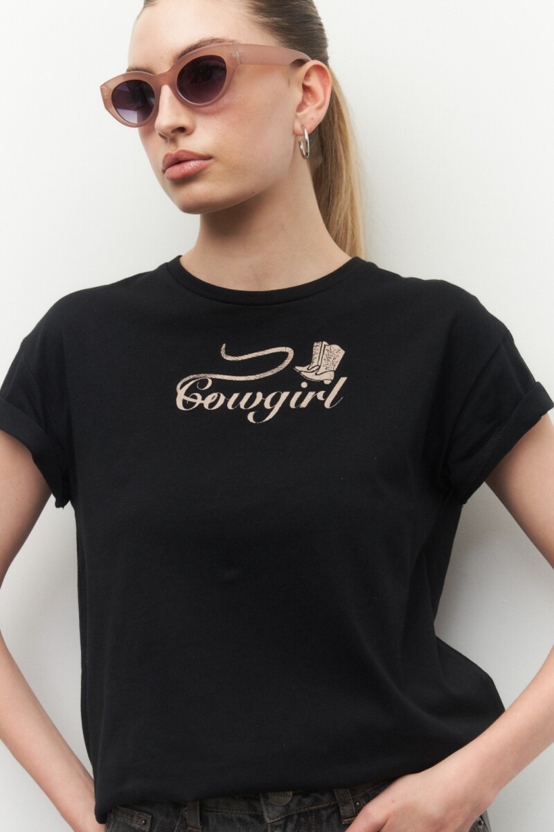 REMERA COWGIRL Negro