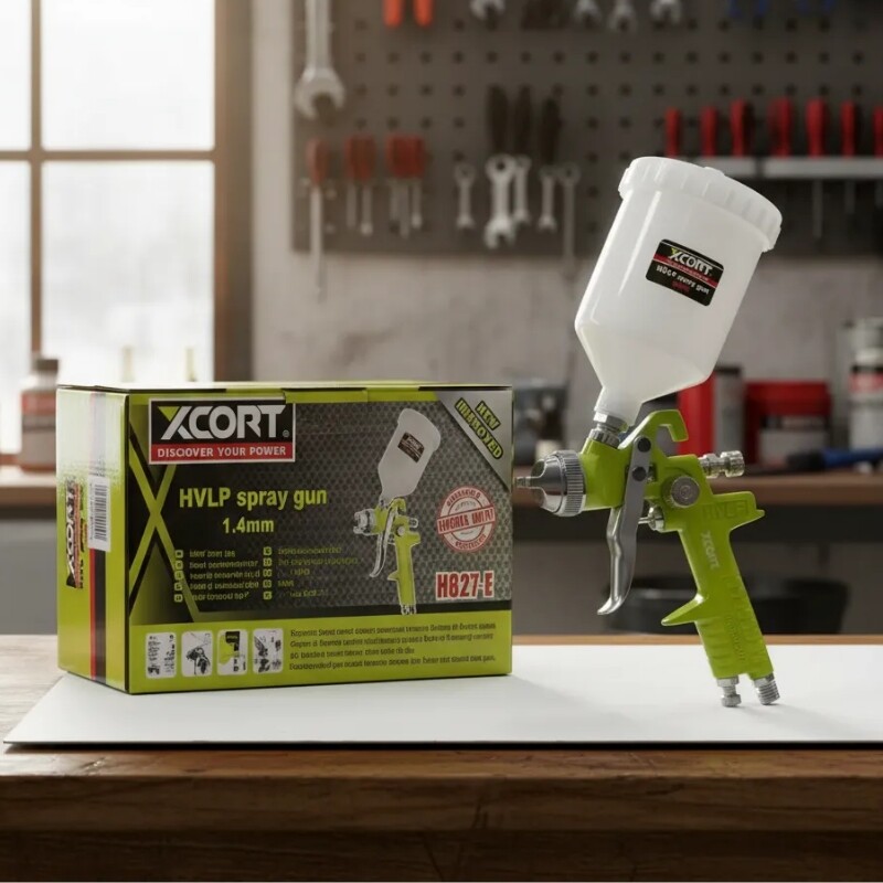 XCORT PISTOLA DE PINTAR HVLP GRAVEDAD 1.4 MM 2.5-3 BAR TANQUE 600ML Xcort Pistola De Pintar Hvlp Gravedad 1.4 Mm 2.5-3 Bar Tanque 600ml
