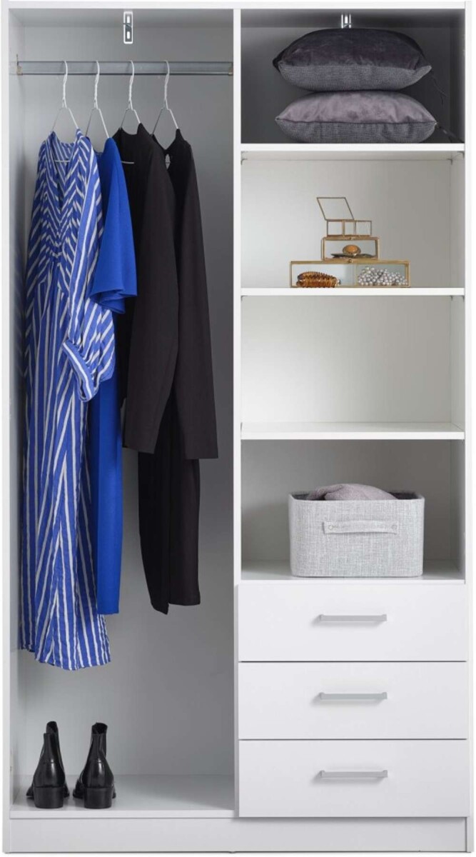 Armario Fandrup 97X176 2 Puertas 3 Caj - Blanco 