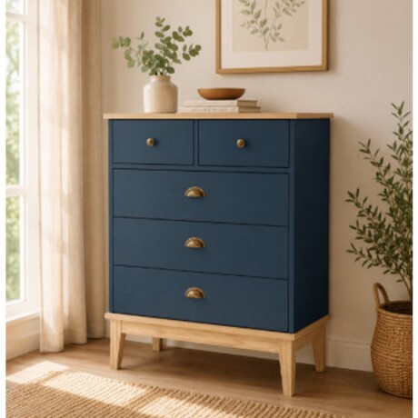 COMODA COLONIAL 70 X 90X 41 MIEL/AZUL PETRÓLEO COMODA COLONIAL 70 X 90X 41 MIEL/AZUL PETRÓLEO