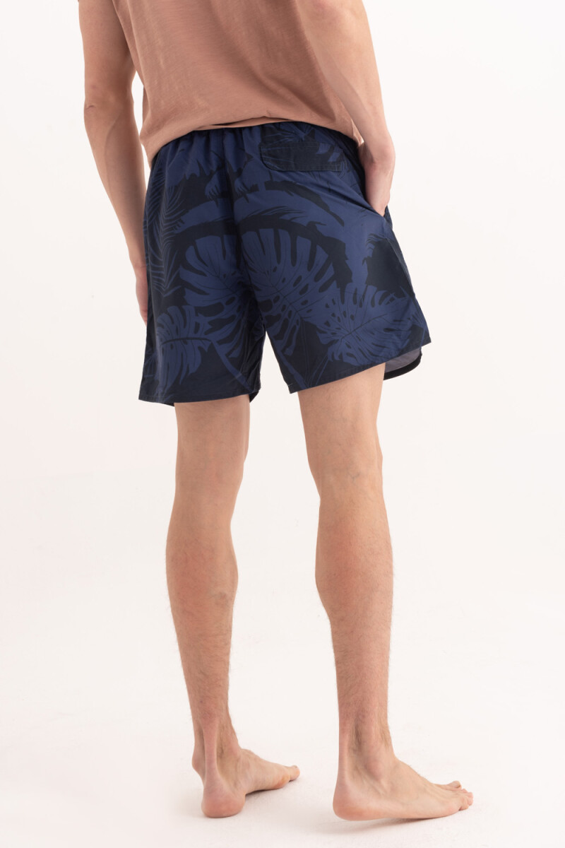 Short de baño estampado Tropical Azul