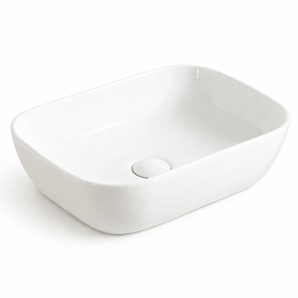 Bacha de apoyo rectangular 46x36x13 cm Blanca Brillante DMC Bacha De Apoyo Rectangular 46x36x13 Cm Blanca Brillante Dmc