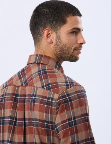 CAMISA DE VIYELA Ladrillo