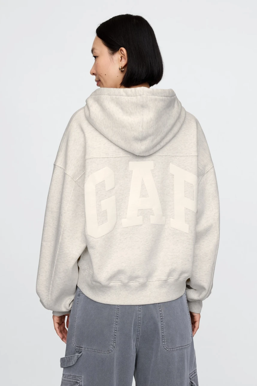Canguro Logo Gap Cropped Con Felpa Mujer Pale Grey Heather Bc01