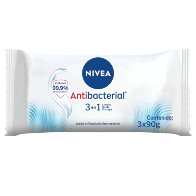 Jabón Nivea Antibacterial 90 Grs. 3 Uds. Jabón Nivea Antibacterial 90 Grs. 3 Uds.