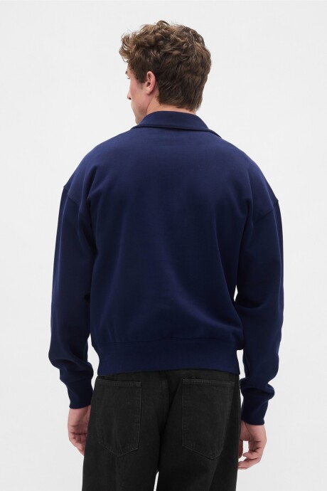 Buzo Deportivo Medio Cierre Hombre Navy Uniform