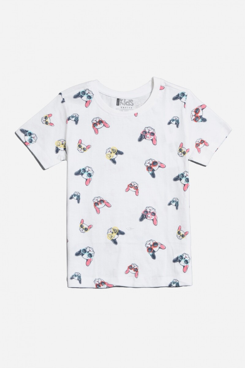 Remera perritos BLANCO