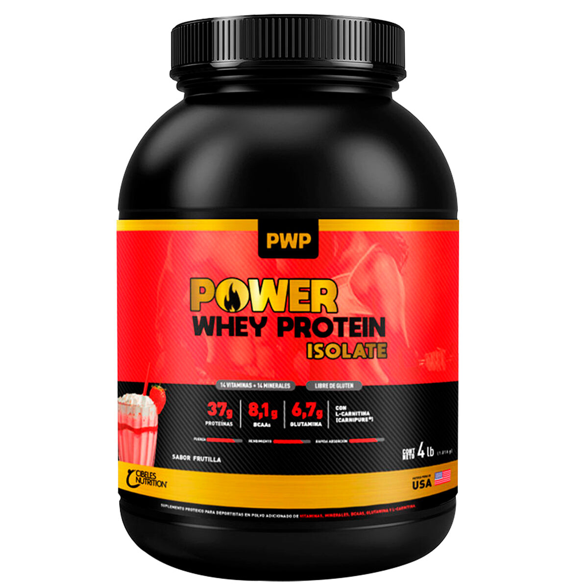 Suplemento Pwp Whey Protein Isolate 1816g Calidad USA 