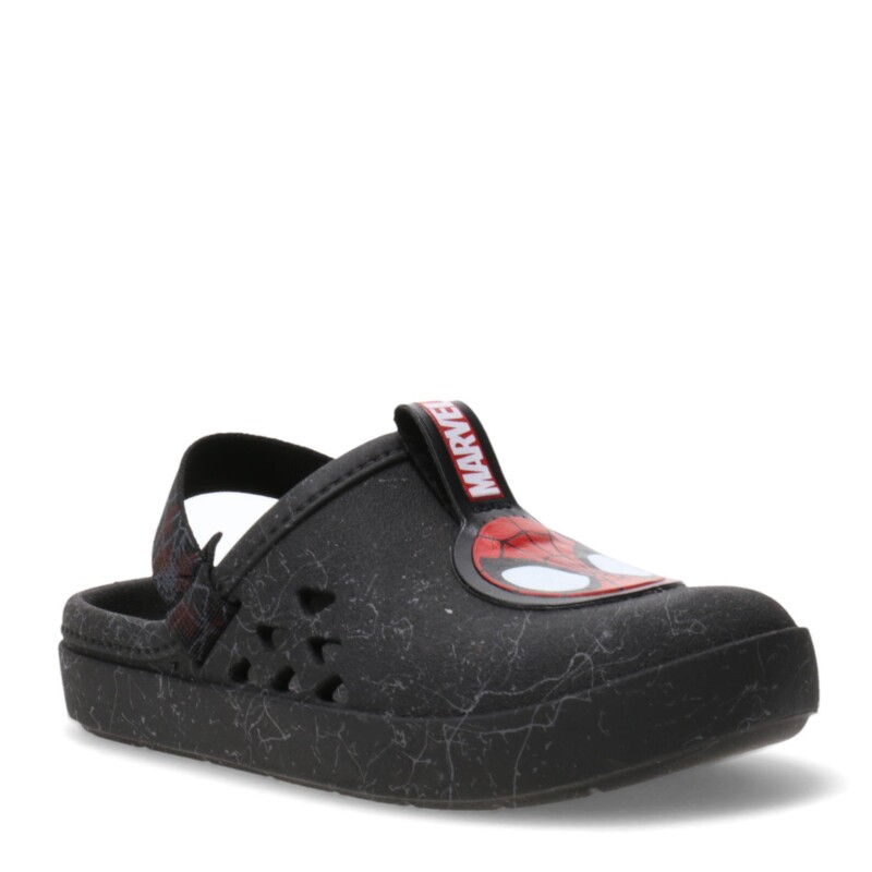 Zuecos Infantiles Marvel Round Babuch Spiderman Negro - Rojo
