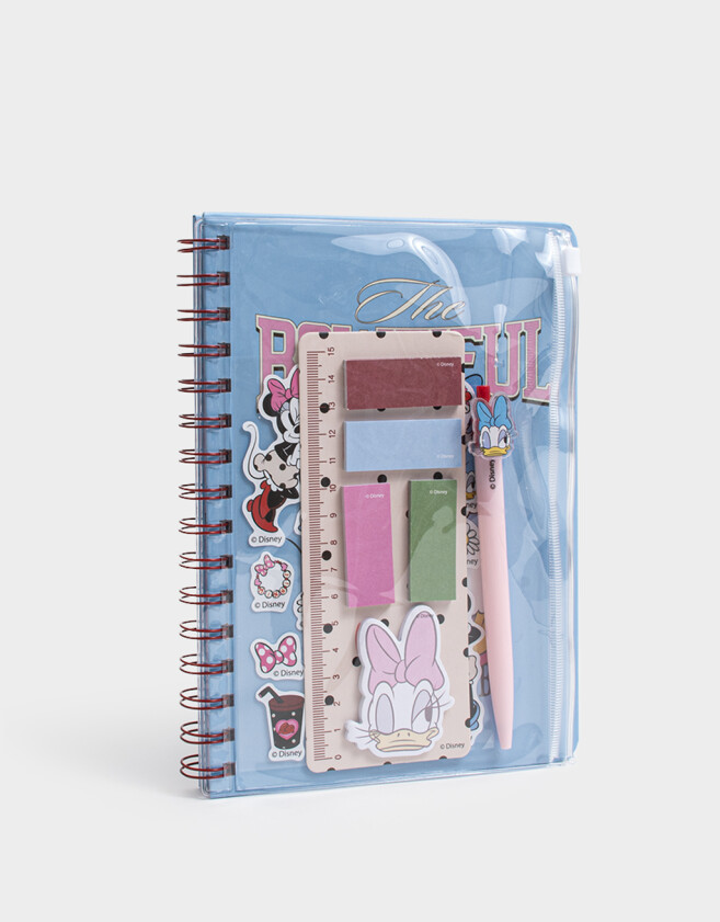 Librería Sets Con Útiles Set De Librería Con Cuaderno Y Notas Adhesivas Azul - Azul Celeste
