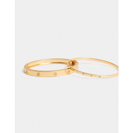 Pulseras Rigidas Sets Bañado En Oro Blanco Dorado