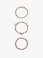 Set De Pulseras Elásticas Con Cuentas multicolor