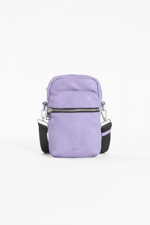 Porta celular con bolsillo lila
