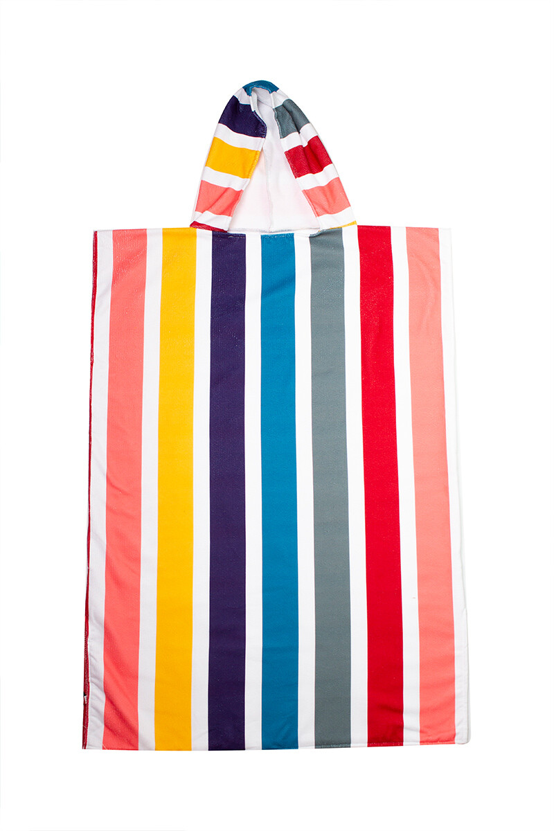 Toalla estilo poncho - con dise�o de rayas verticales 