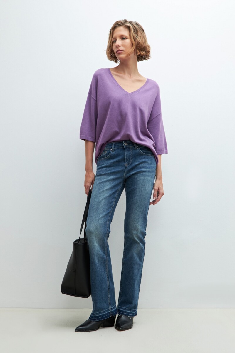 Sweater manga corta lavanda