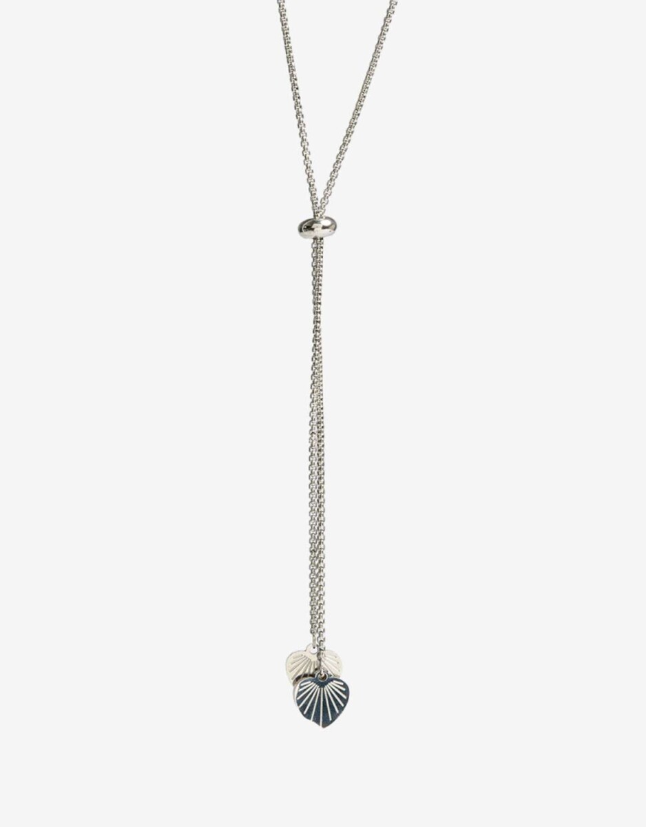 Collar De Acero Dorado Con Dije - Plateado 