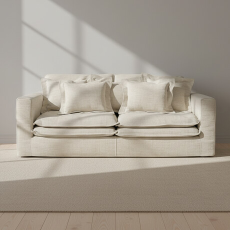 SOFÁ 3 CUERPOS TELA-PREMIUM NATURAL-BEIGE LAZY BEIGE