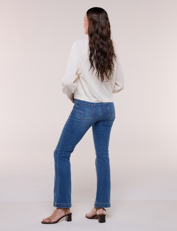 Buzo Cropped Tejido Texturizado CRUDO