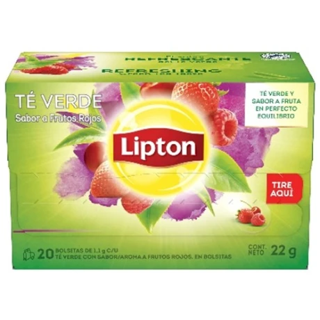 TE LIPTON X20U VERDE FRUTOS ROJOS TE LIPTON X20U VERDE FRUTOS ROJOS