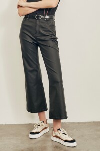 Waxed Wide Leg Negro