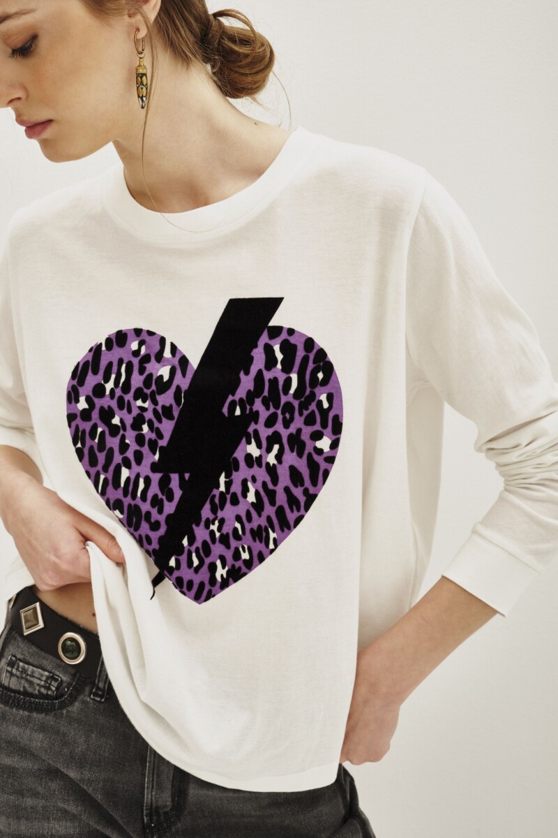 Remera Heart Animal Crudo