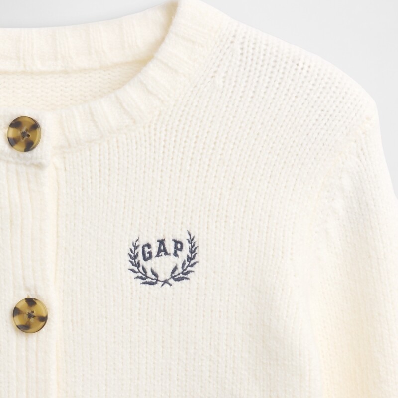 FRCH LOGO CARDI IVORY FROST