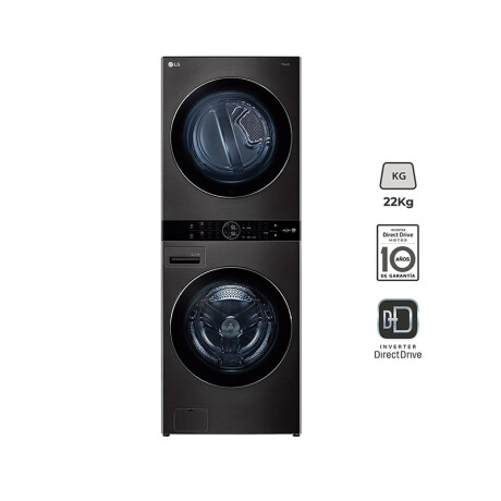 Torre de lavado y secado LG WK22BS6 22 Kg Negro