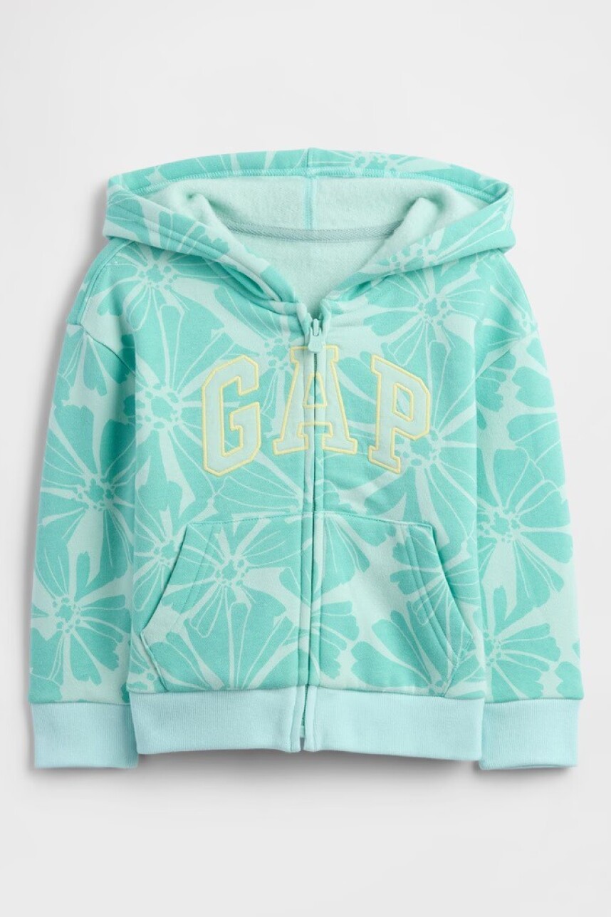 Buzo Canguro Con Cierre Logo Gap Toddler Niña Surf Spray