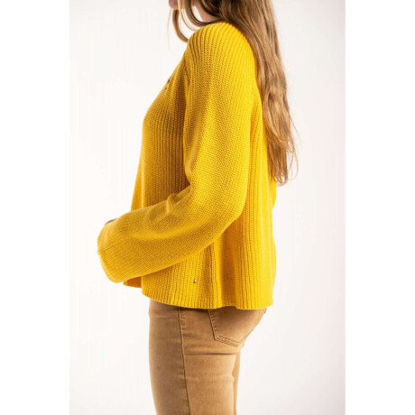 Sweater Algodon Con Bordado Amarillo