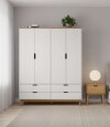 Ropero 4 Puertas 4 Cajones Li­nea Niordica Roble/Blanco